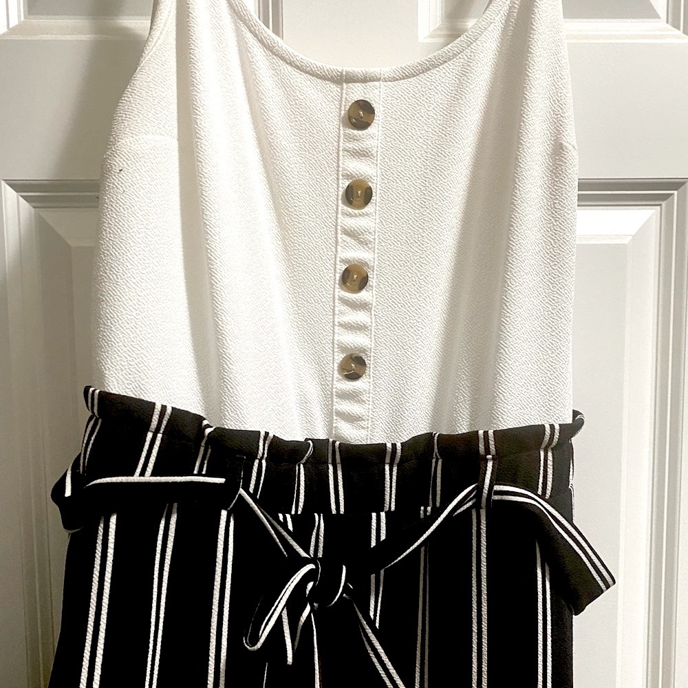 XL Pin Striped Jumpsuit